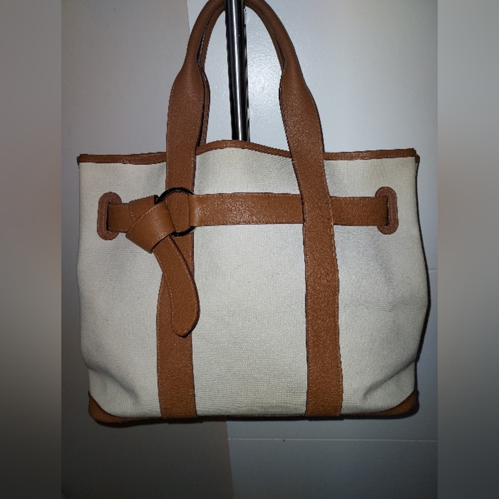 Authentic Hermes Petit Ceinture Tote Toile